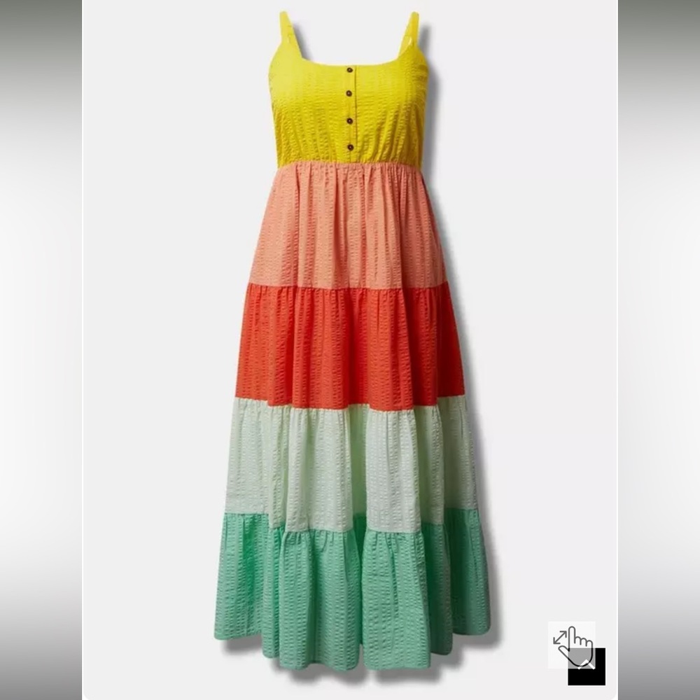Torrid Maxi Challis Tiered Dress  Size 1